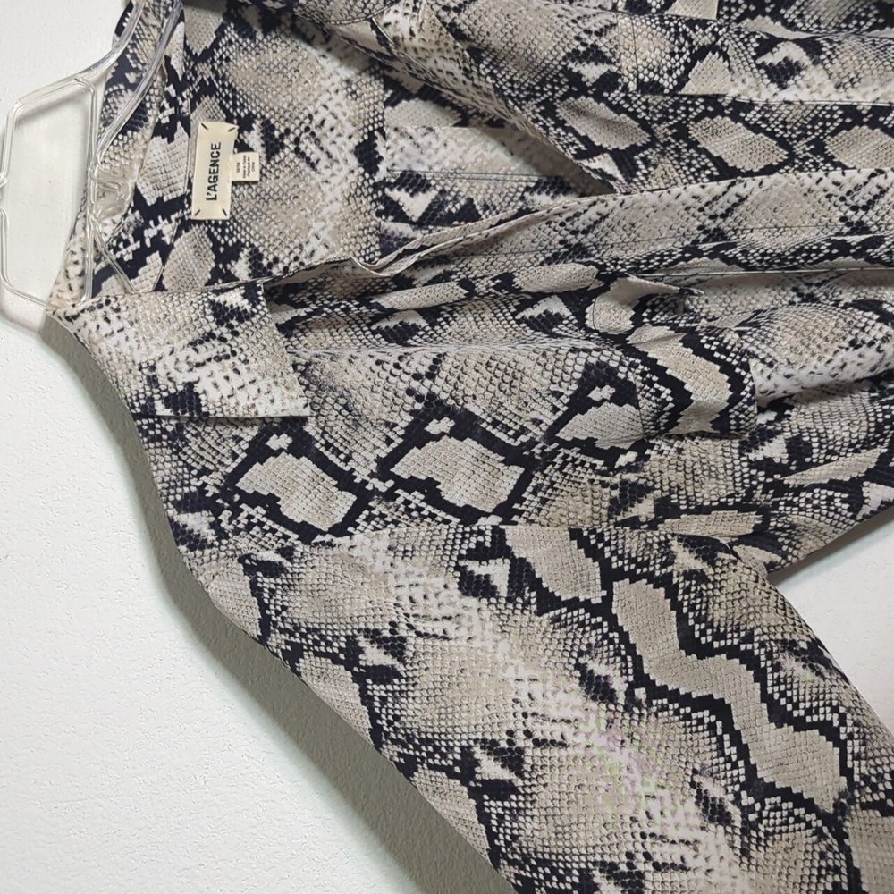 L'Agence Womens Maxi Dress Cameron Shirt 100% Silk Snake Python Print Medium - Picture 7 of 17